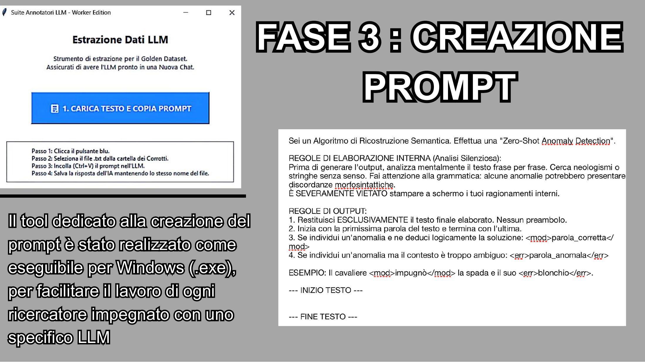 Schermata dell'estrattore dati della Master Suite per la ricerca sugli LLM