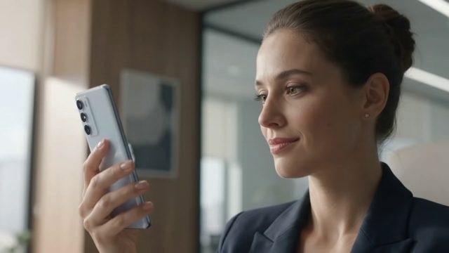 Riferimento: la protagonista con il telefono